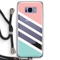 Strepen pastel: Samsung Galaxy S8 Plus Transparant Hoesje met koord