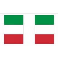 Luxe Italie vlaggenlijn - 900 cm - polyester - 30 vlaggetjes - landen