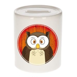 Cadeau kinder spaarpotten uil 9 cm