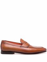 Santoni mocassins en cuir - Marron - thumbnail