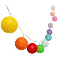 Lichtslinger op zonne-energie - LUMISKY - MIMY COLORS SOLAR - 3,80 m - Wattenbollen - 10 lampen - Warm witte LED