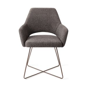 Jesper Home Yanai eetkamerstoel Amazing Grey cross rose
