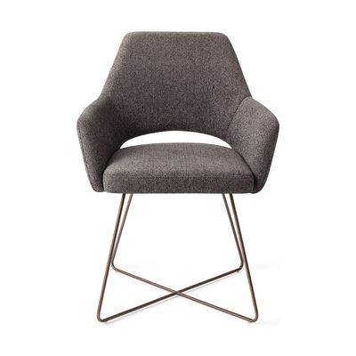 Jesper Home Yanai eetkamerstoel Amazing Grey cross rose