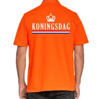 Koningsdag polo t-shirt oranje met kroontje voor heren 2XL  -