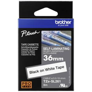 Brother TZESL261 Labeltape zelflaminerend Tapekleur: Wit Tekstkleur: Zwart 36 mm 8 m