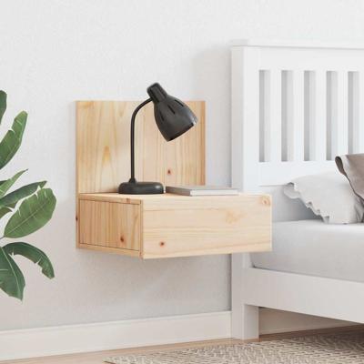 Wandbevestigde nachttafel met lade Bruin 42 x 32,5 x 40 cm