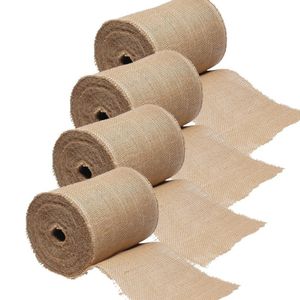 4x Decoratie / hobby lint jute rol 25 meter