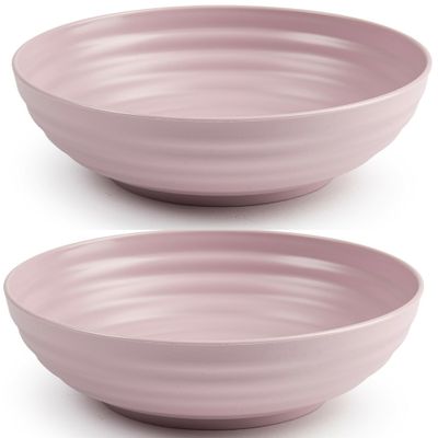 Set van 8x Kommetjes/schaaltjes - Dessert/ontbijt - Kunststof - D19 cm - Oudroze