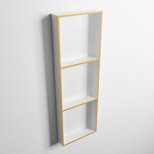 MONDIAZ EASY Nis 89,5x29,5cm in solid surface kleur Ocher | Talc. 3 vakken geschikt voor in- of opbouw