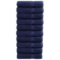 VidaXL Badhanddoeken solund 10 st 600 g/m² 100x150 cm marineblauw
