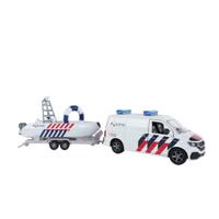 Kids Globe Traffic VW Transporter politiewagen met boot