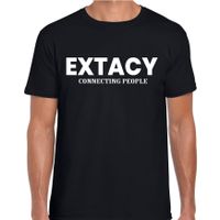 Extacy connecting people drugs fun t-shirt zwart voor heren - thumbnail