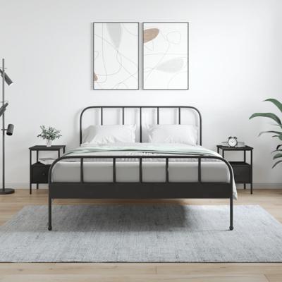 Nachtkastjes 2 st 34x36x50 cm bewerkt hout zwart