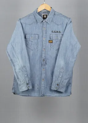G-Star Blue vintage denim shirt in size L for Unisex