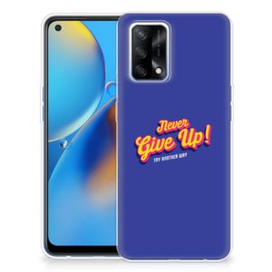 OPPO A74 4G Siliconen hoesje met naam Never Give Up