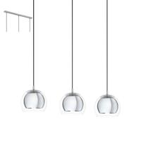 EGLO Rocamar - Hanglamp - E27 - 3 Lichts - Lengte 78 cm - glas - Grijs/Zilver