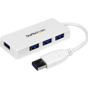 StarTech.com Draagbare 4-poorts SuperSpeed USB 3.0 hub wit