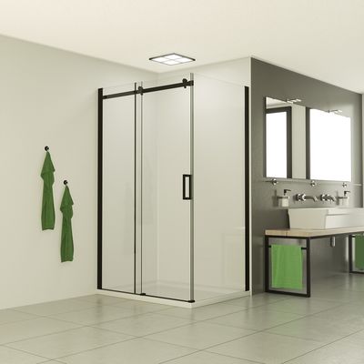Douchecabine SaniClear Supreme | 120x90x200 cm | 1 Schuifdeur | Mat zwart