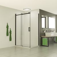 Douchecabine SaniClear Supreme | 120x90x200 cm | 1 Schuifdeur | Mat zwart