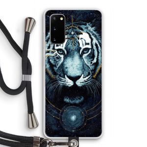 Darkness Tiger: Samsung Galaxy S20 Transparant Hoesje met koord