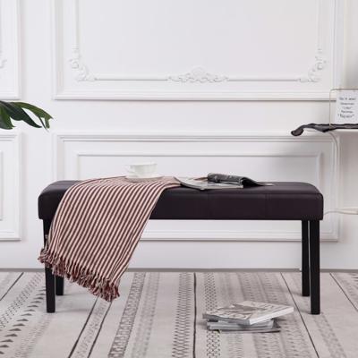 Bankje 106 cm kunstleer bruin