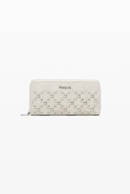 Grote portemonnee met leerlook en studs - BROWN - U