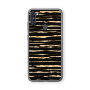 Gouden strepen: Samsung Galaxy A11 Transparant Hoesje