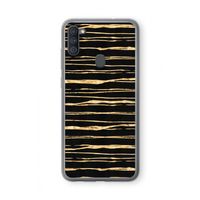 Gouden strepen: Samsung Galaxy A11 Transparant Hoesje