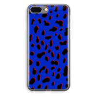 Blue Leopard: iPhone 8 Plus Transparant Hoesje - thumbnail