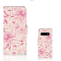 Samsung Galaxy S10 Plus Hoesje Pink Flowers Samsung Galaxy S10 Plus Hoesje Pink Flowers