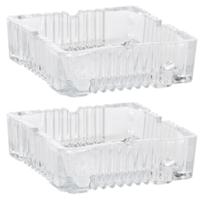 Vierkante glazen transparante asbak - 2x - 10 x 10 x 4 cm Vierkante glazen transparante asbak - 2x - 10 x 10 x 4 cm