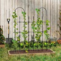146 x 186 cm Tuinrek voor Klimplanten Roestvrij Metalen Buitenframe voor Verhoogd Tuinbed Decoratieve Tuinomheining voor Groenten
