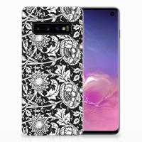 Samsung Galaxy S10 | TPU Case | Black Flowers