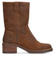 PS Poelman enkellaars met hak caramel Suede Dames PS Poelman enkellaars met hak caramel Suede Dames