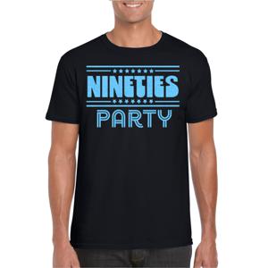 Verkleed T-shirt voor heren - nineties party - zwart - jaren 90/90s - themafeest