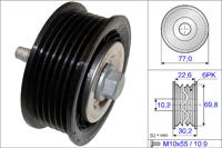 Geleide rol/omdraairol, Poly V-riem INA, Diameter (mm)76mm, u.a. für Saab, Opel, Vauxhall, Chevrolet