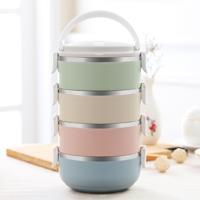 Kleurovergang lunch box voedsel Bento box RVS container (4 laag)