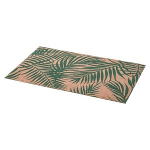 Rechthoekige placemat Palm groen linnen mix 45 x 30 cm   -