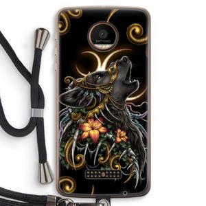 Huilende Wolf: Motorola Moto Z Force Transparant Hoesje met koord