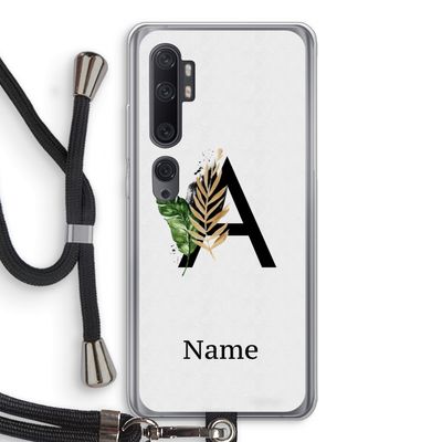 Charcoal Flora: Xiaomi Mi Note 10 Transparant Hoesje met koord