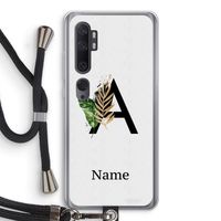 Charcoal Flora: Xiaomi Mi Note 10 Transparant Hoesje met koord