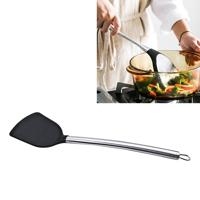 kn605 roestvrijstalen handvat silicone segment hoge temperatuur weerstand koken slice (zwart)