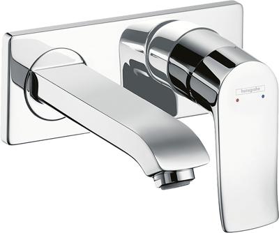 Hansgrohe Metris ééngreeps wastafelmengkraan afbouwdeel LowFlow met voorsprong 165 mm en PushOpen afvoerplug, chroom