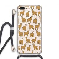 Alpacas: iPhone 8 Plus Transparant Hoesje met koord