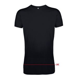 Set van 2x stuks extra lang formaat basic heren t-shirt zwart, maat: XL