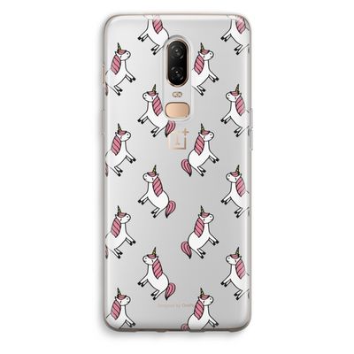 Eenhoorns overal: OnePlus 6 Transparant Hoesje