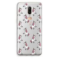 Eenhoorns overal: OnePlus 6 Transparant Hoesje