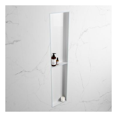 Wandnis Solid Surface Easy | In- en opbouw | 30x90x8 cm | 2 vakken | Clay/Talc