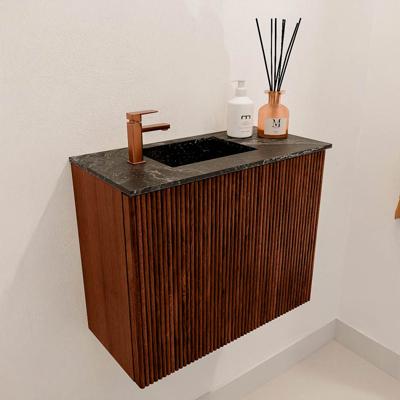Toiletmeubel Mondiaz Joya Dlux | 50 cm | Meubelkleur Ruby | Faye wastafel Lava Wasbak Links | 1 kraangat