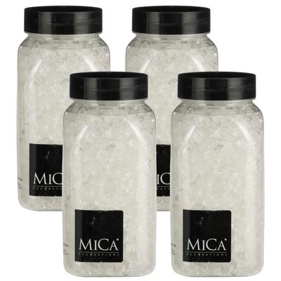 Mica Decorations decoratie stenen / granulaat - 4x - 650 ml - 4-10 mm - transparant